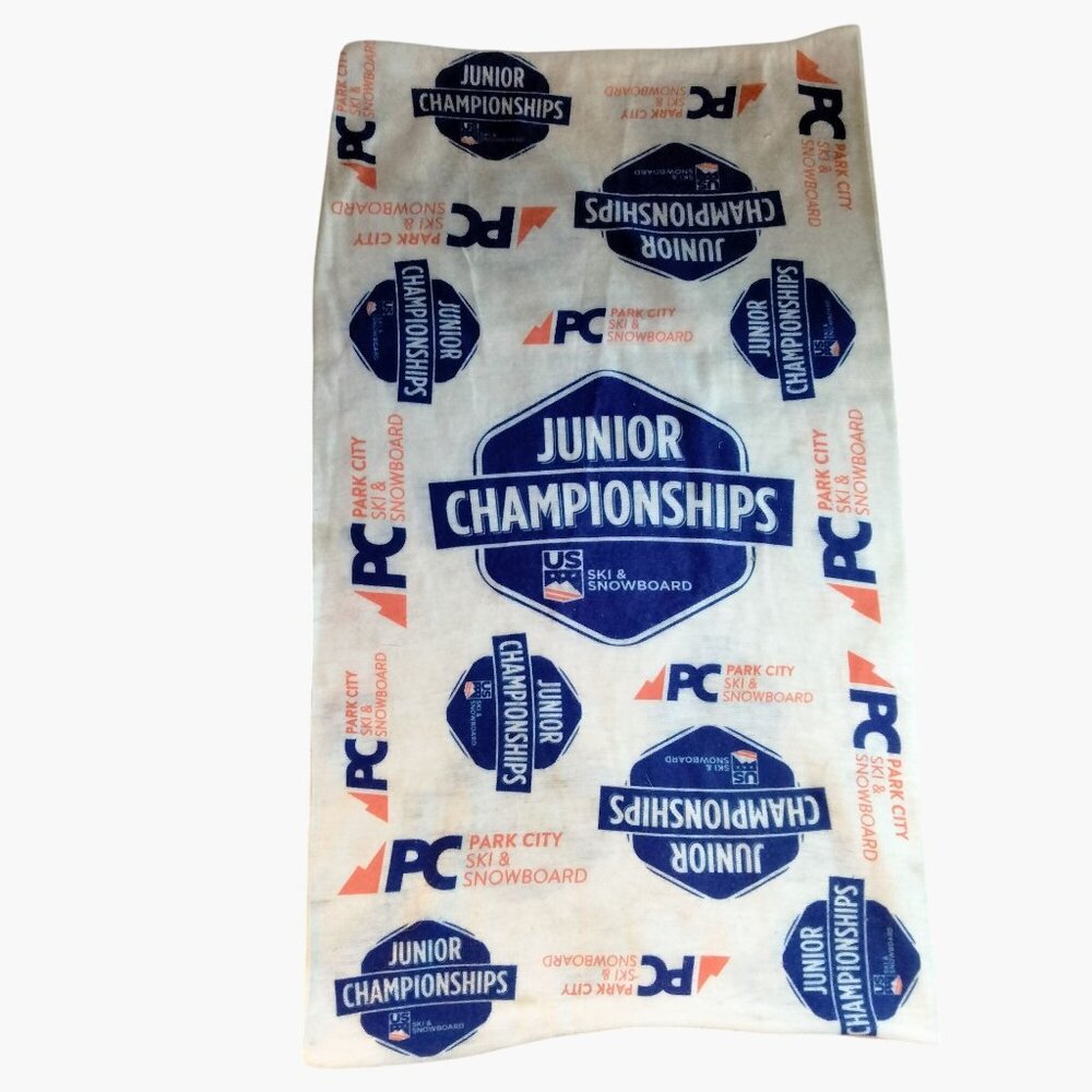 Junior Championships Park City Ski Snowboard Neck Gaiter White Blue Utah Sports